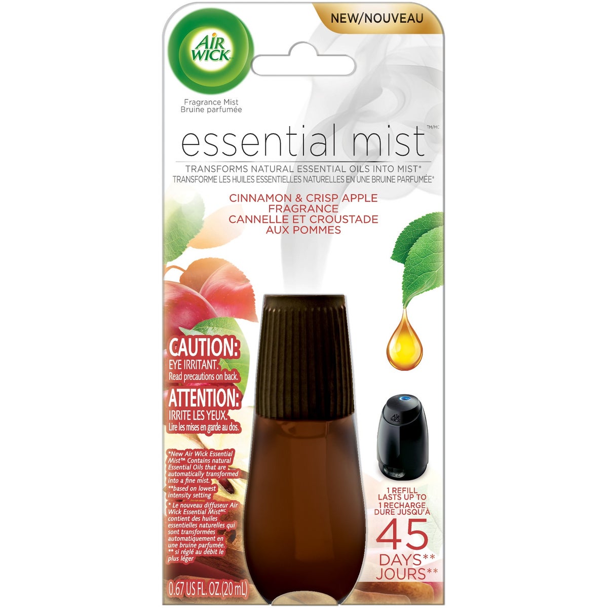 AIRWICK ESSENTIAL MIST CINNAMOND&CRISP APPLE 6/.67OZ