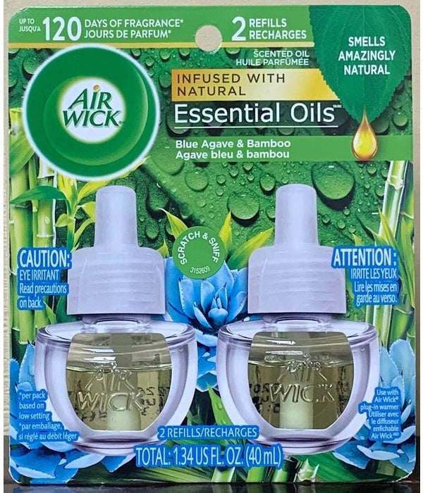 AIRWICK OIL REFILL BLUE AGAVE&BAMBOO 6/2PK 
