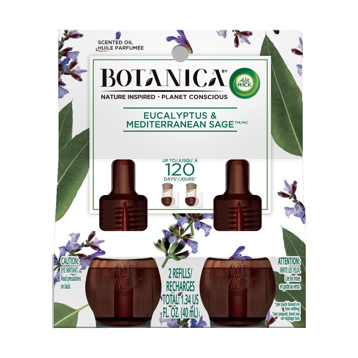 AIRWICK BOTANICA OIL REFILL EUCALYPTUS & SAGE 6/2PK 0.67OZ