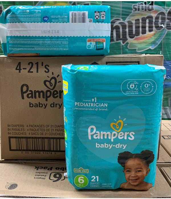 PAMPERS DIAPERS SIZE 6 4/21CT