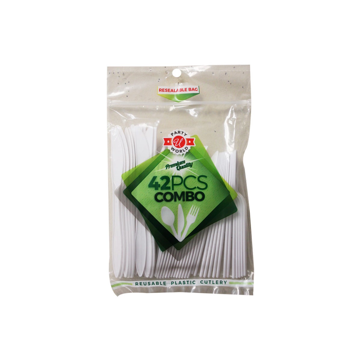 FIESTA TIME PLASTIC CULTLERY WHITE 48/51CT