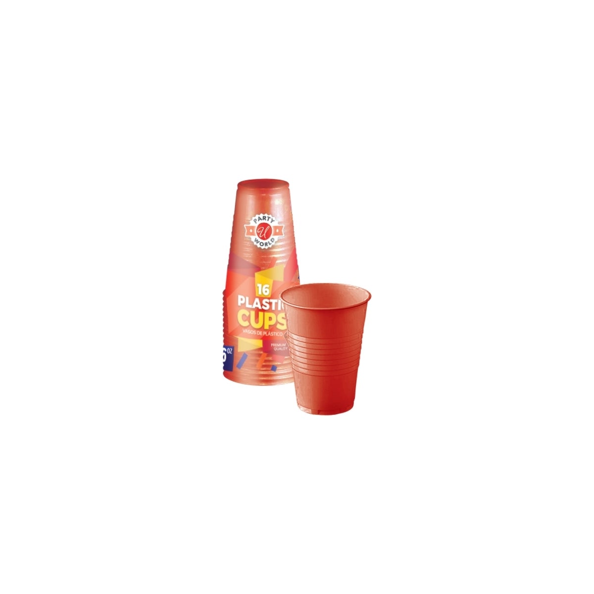 16OZ RED PLASTIC CUPS 48/16CT