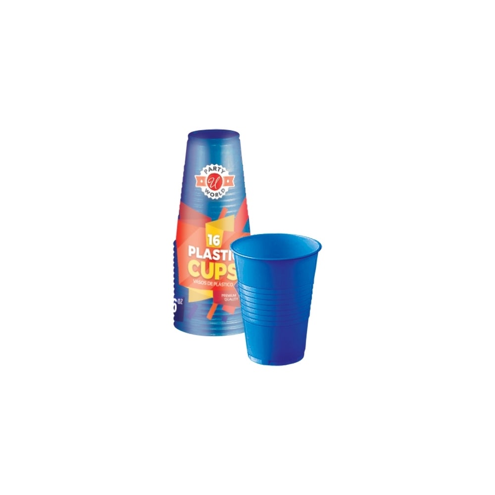16OZ BLUE PLASTIC CUPS 48/16CT