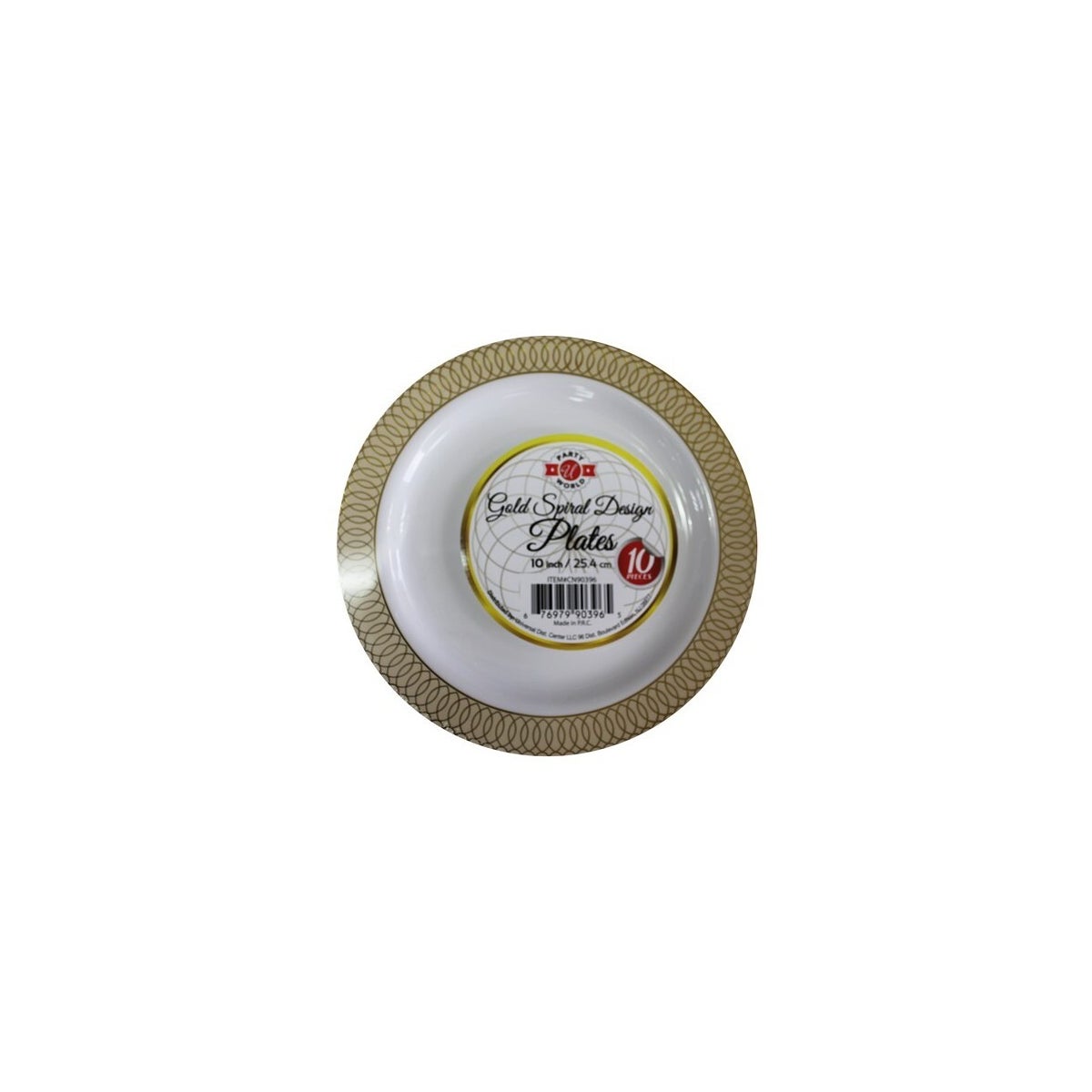 10.25" GOLD SPIRAL DESIGN PLATE 12/10CT