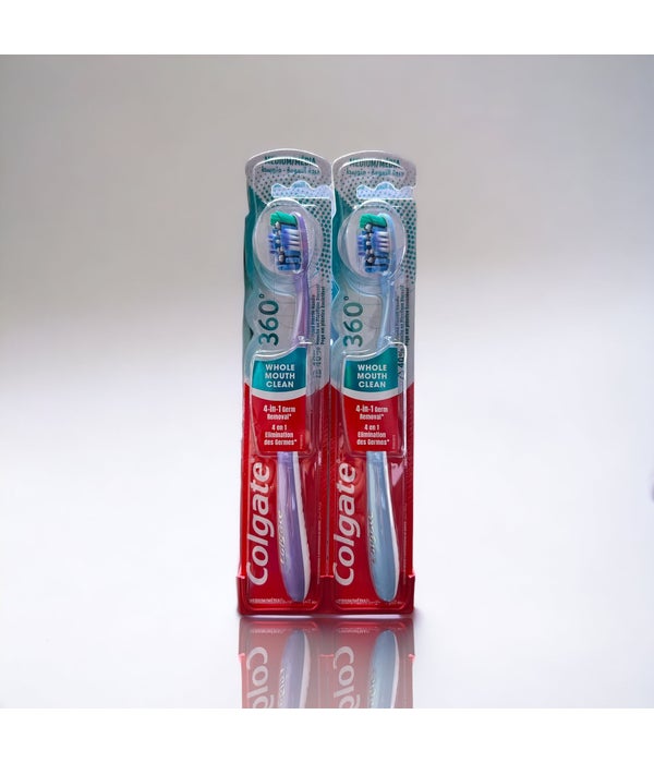 COLGATE TOOTHBRUSH 360° WHOLE MOUTH CLEAN MED 1DZ