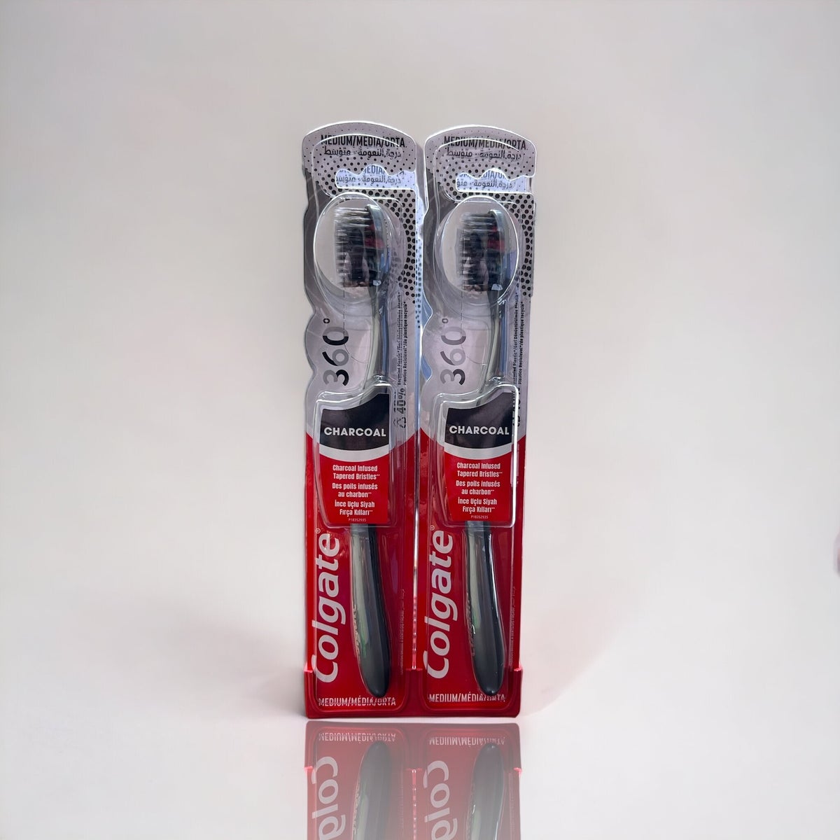 COLGATE TOOTH BRUSH MEDIUM CHARCOAL 360 1DZ