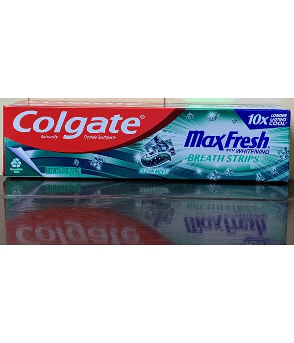 COLGATE MAX FRESH W/BREATH STRIPS CLEAN MINT 24/6.3OZ