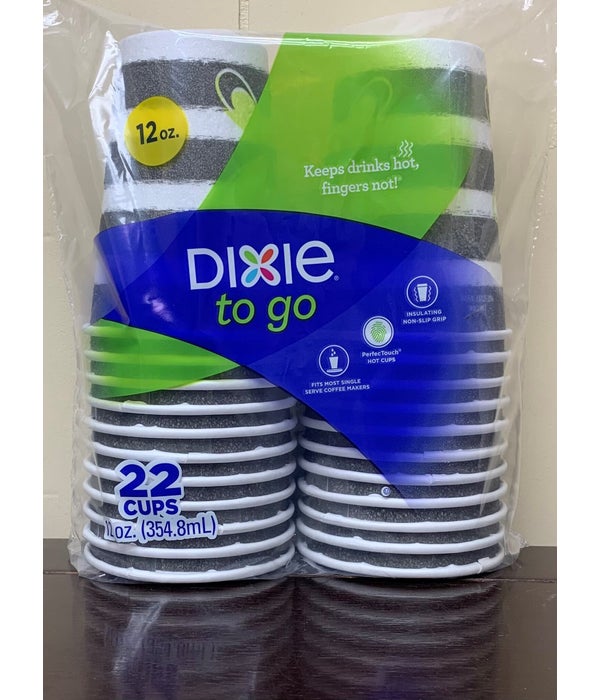 12OZ DIXIE INSULATED PAPER CUPS 6/22CT