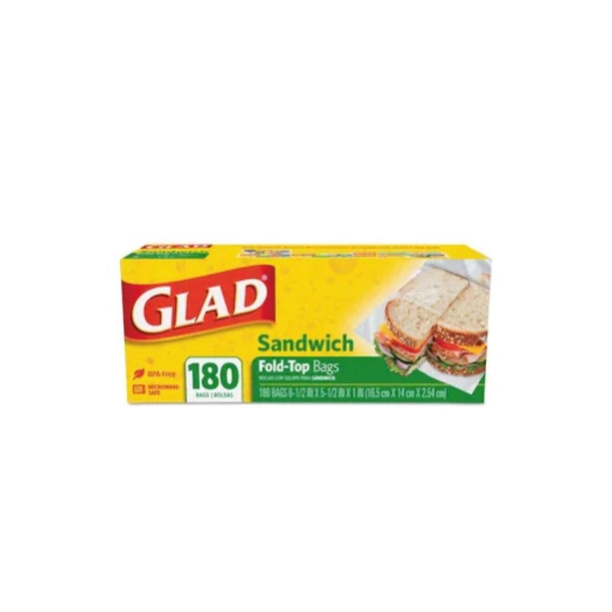 GLAD SANDWICH BAGS 12/180CT