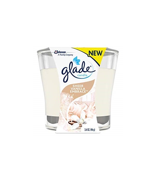 GLADE SCENTED CANDLES SHEEER VANILLA EMBRACE 6/3.4OZ (76959)