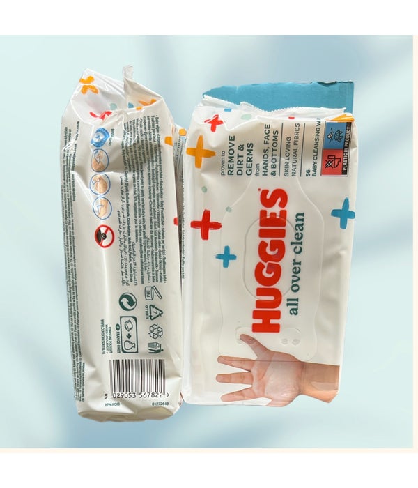 HUGGIES ALL OVER CLEAN 10/56CT