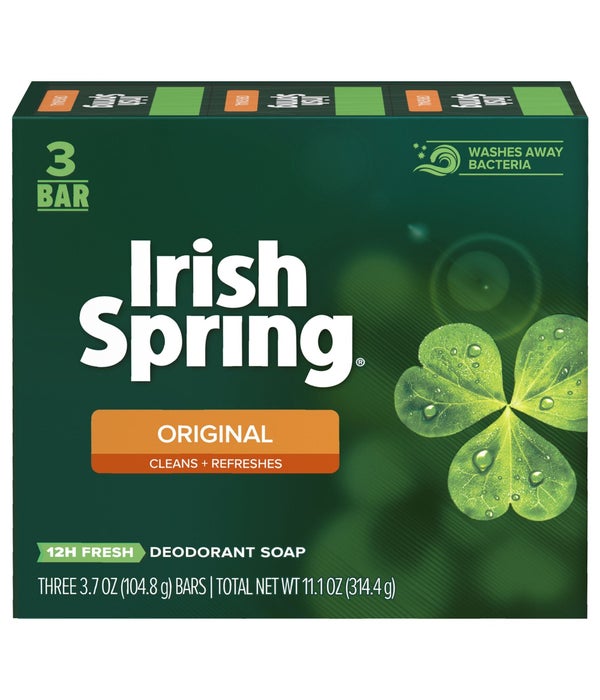 IRISH SPRING BAR SOAP ORIGINAL 18/3PK(3.75OZ)