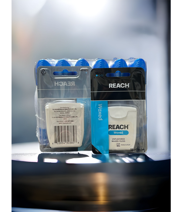 REACH WAXED UNFLAVORED DENTAL FLOSS 55YD 12/1CT