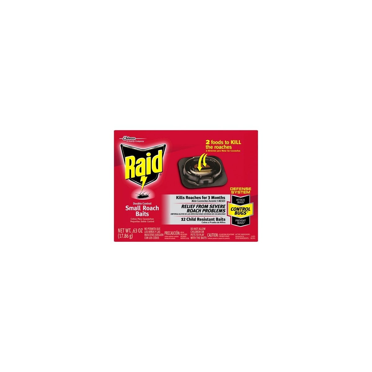 RAID SMALL ROACH DOUBLE CONTROL BAITS 6/12CT(15745)