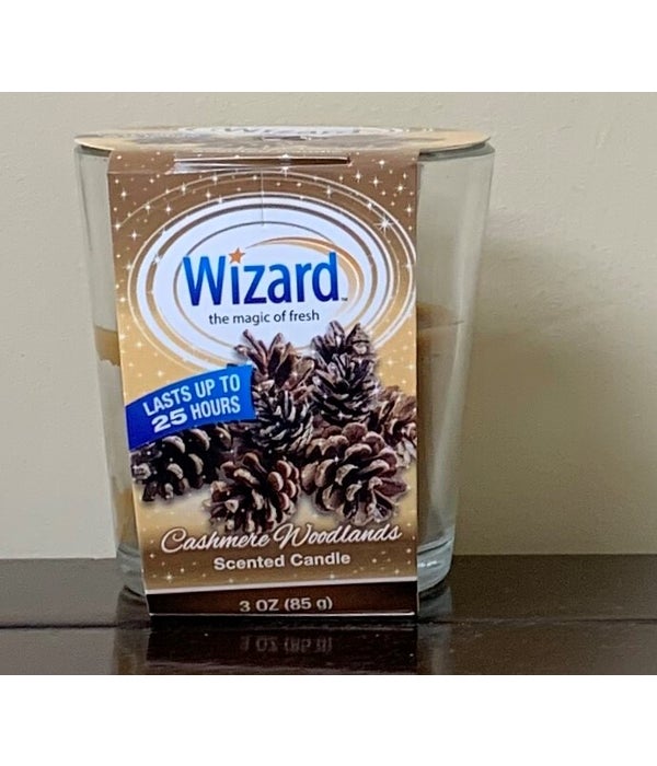 WIZARD SCENTED CANDLE CASHMERE WOODS 12/3OZ