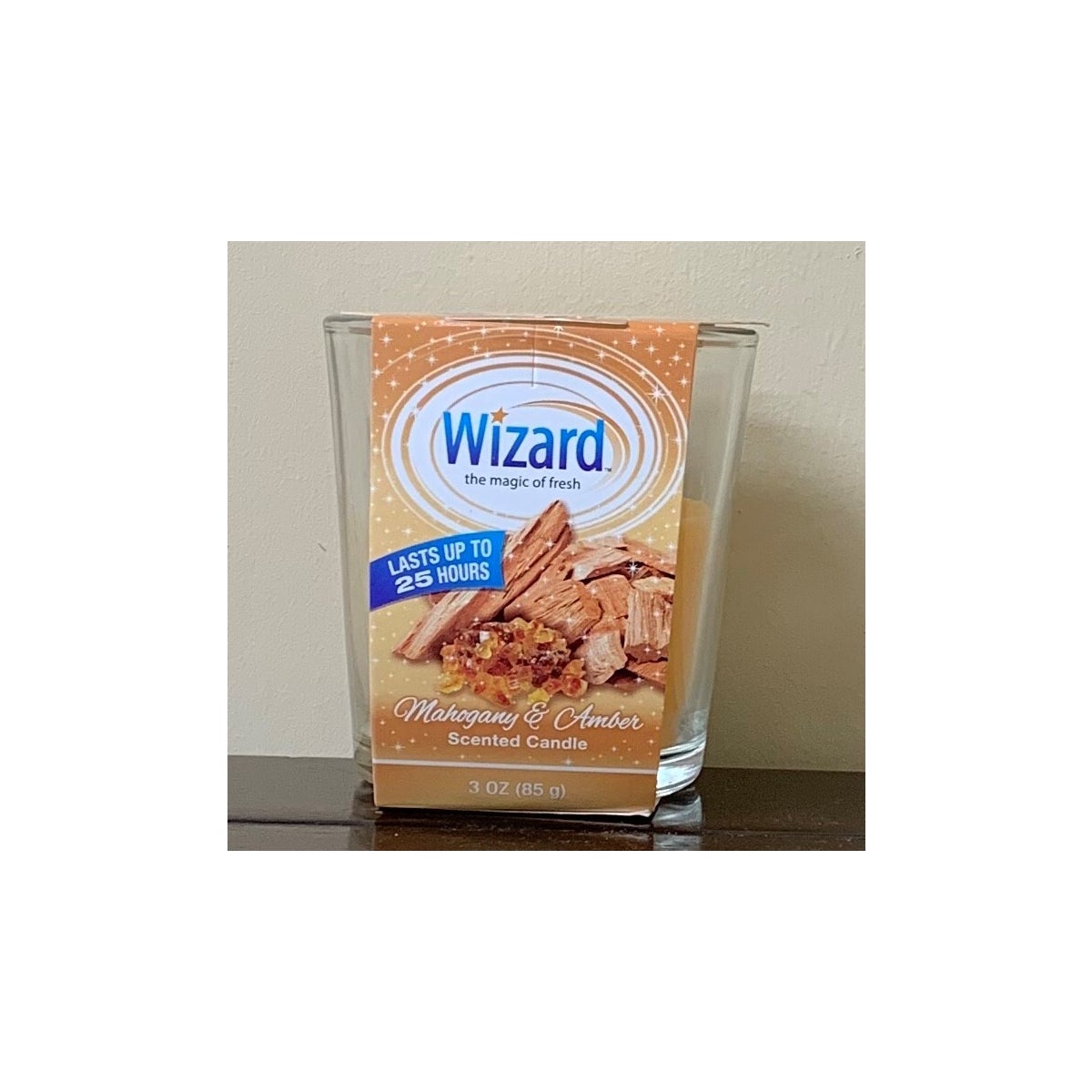 WIZARD SCENTED CANDLE MAHOGANY&AMBER 12/3OZ
