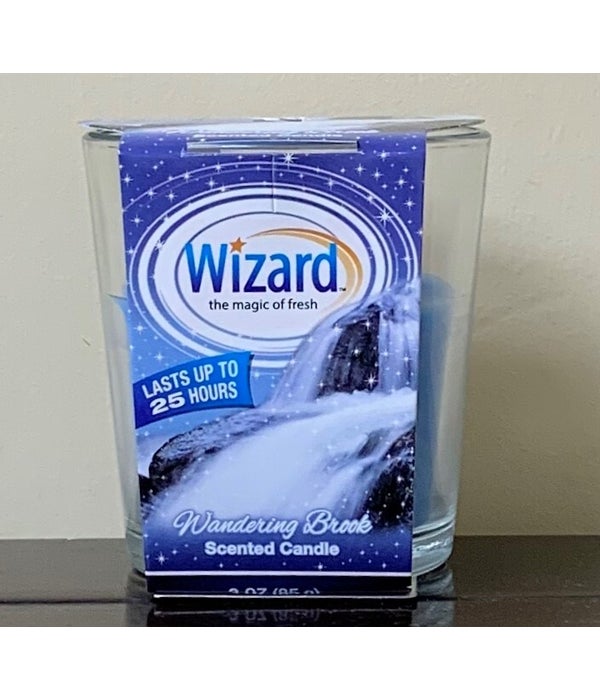 WIZARD SCENTED CANDLE WANDERING BROOK 12/3OZ