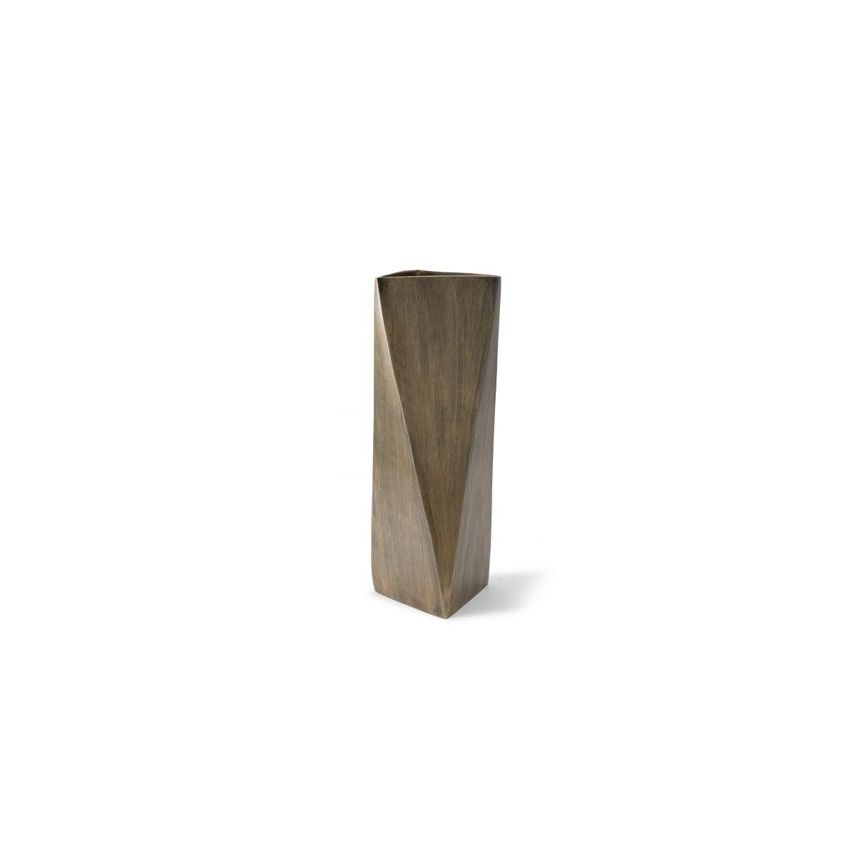 Hexx Vase (Square Tall) - Hand Finished Brass