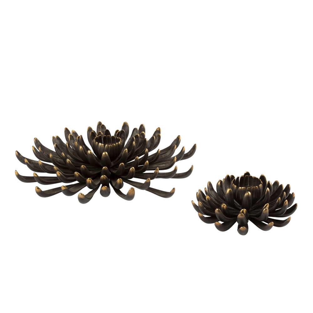Asha Tealight Holder (Lg) - Cast Brass, Burnished