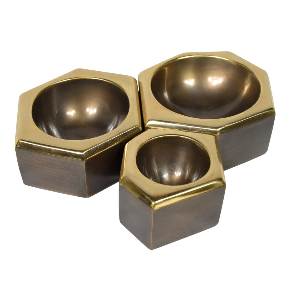 Castro Bowl Set (1xSm, 2x Med) - Antique Oil Rubbed Brass