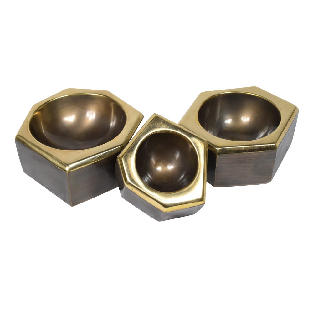 Castro Bowl Set (1xSm, 2x Med) - Antique Oil Rubbed Brass