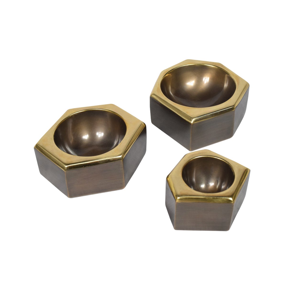 Castro Bowl Set (1xSm, 2x Med) - Antique Oil Rubbed Brass