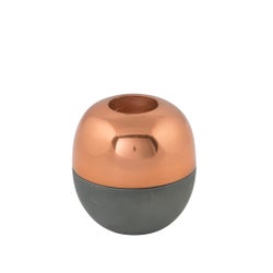 Isho Tealight Holder (Short) - Grey, Copper