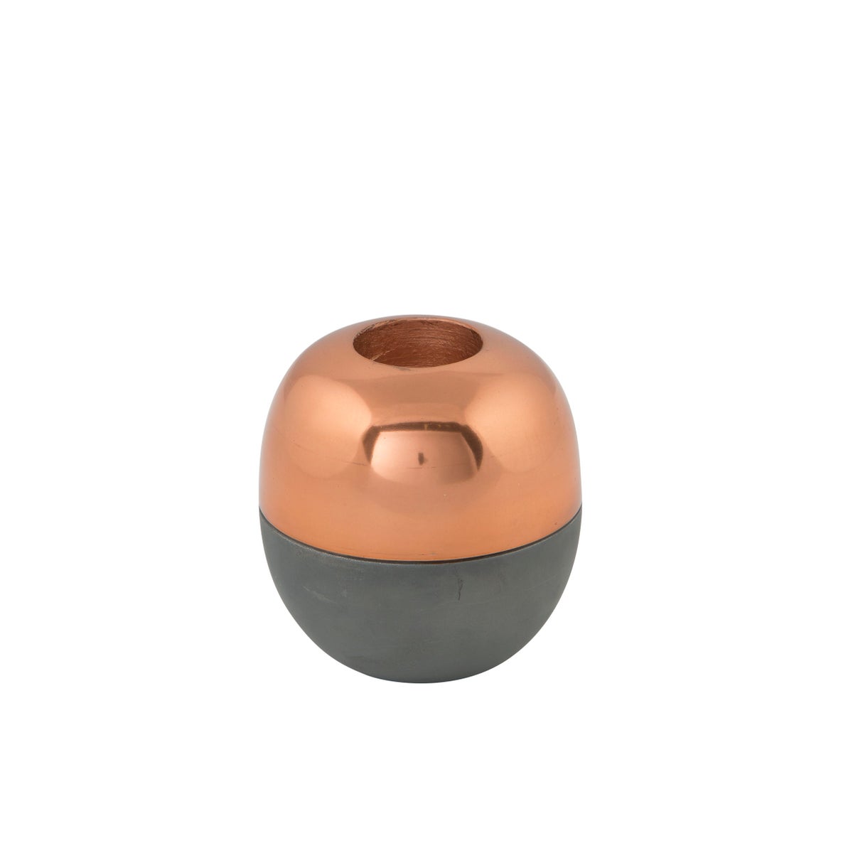 Isho Tealight Holder (Short) - Grey, Copper
