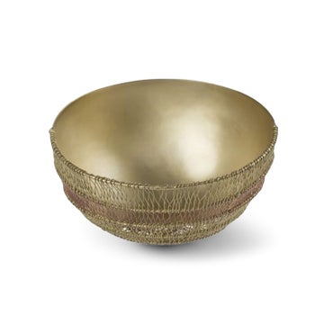 Suri Bowl (Sm) - Woven Copper and Satin Brass