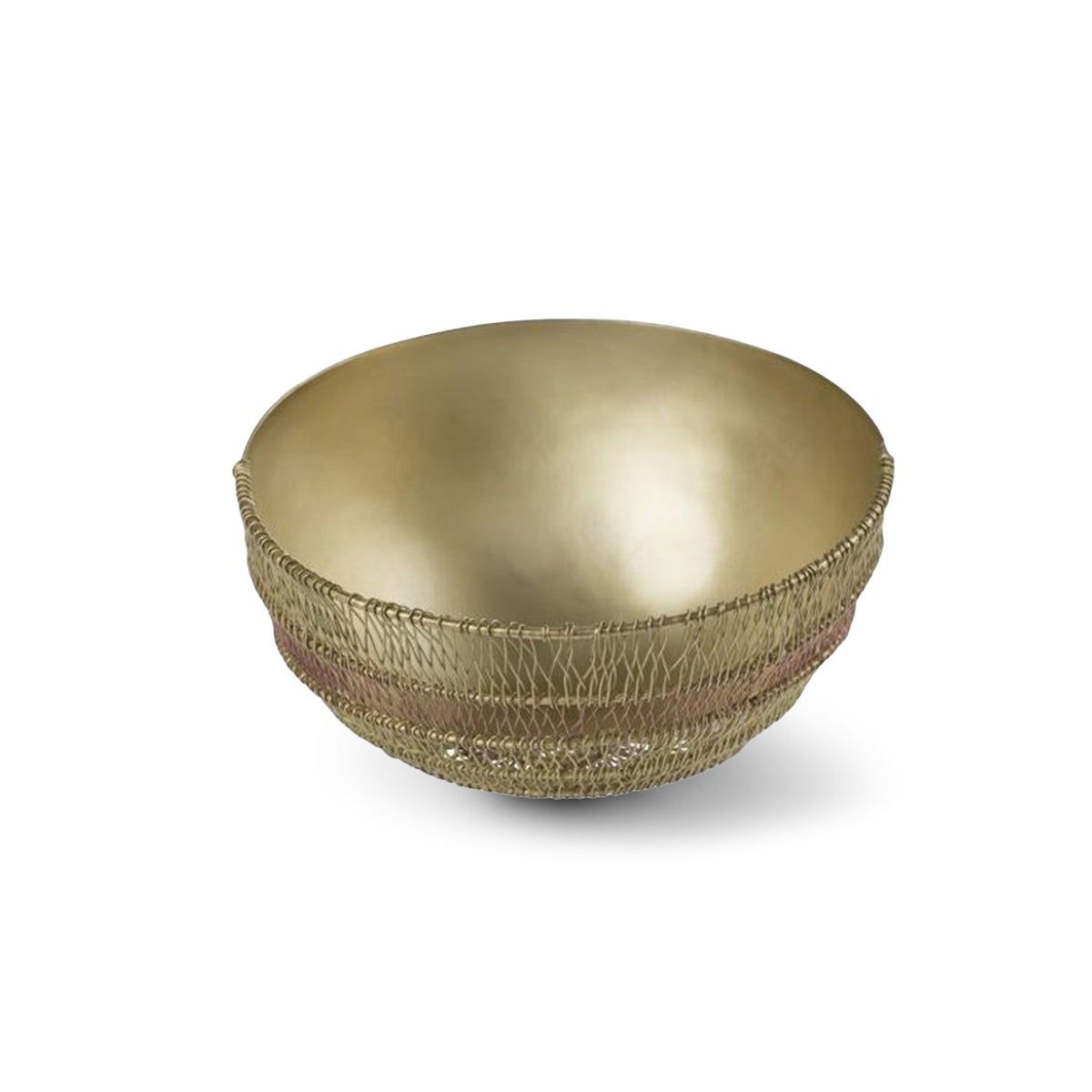 Suri Bowl (Sm) - Woven Copper and Satin Brass