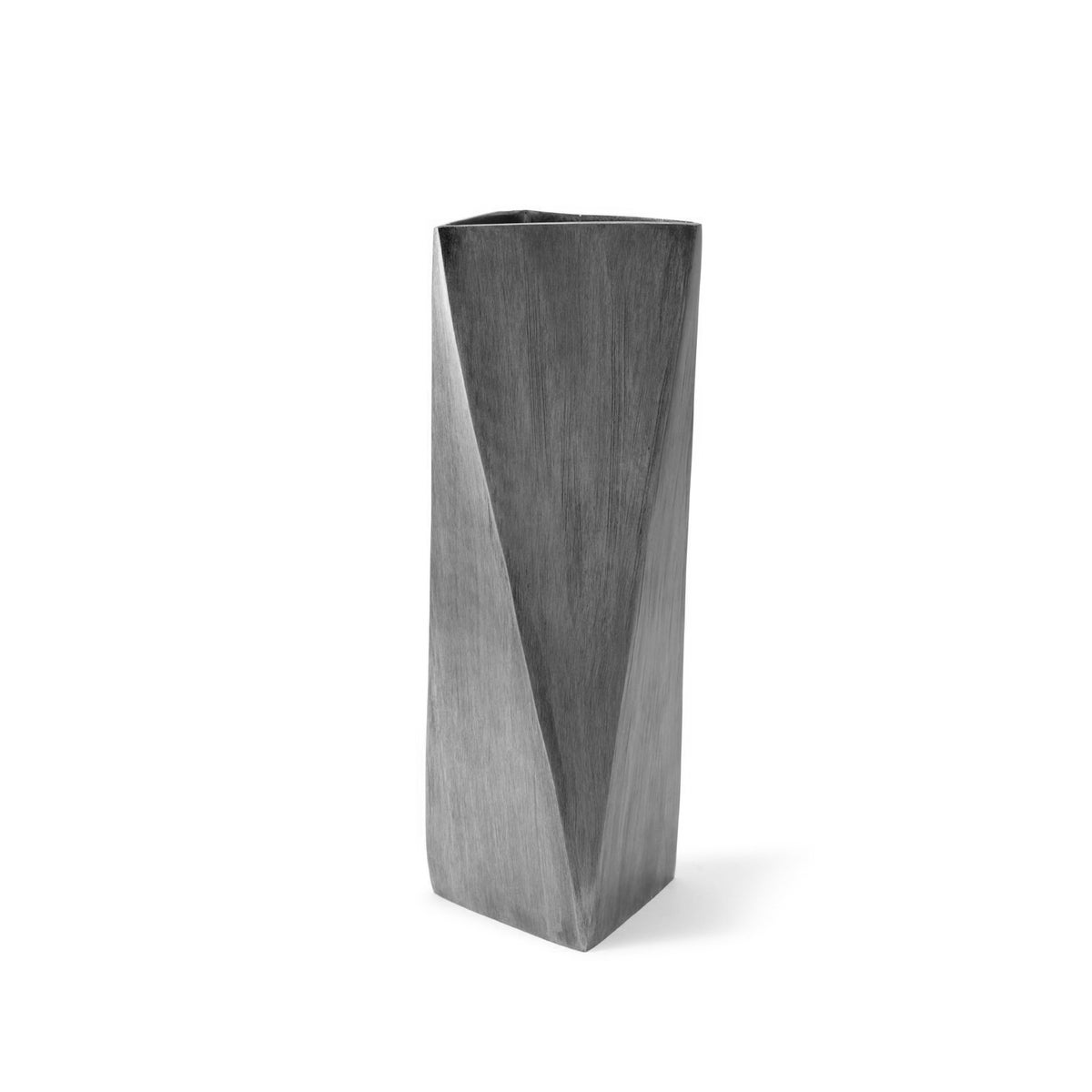 Hexx Vase (Square Tall) - Hand Finished Pewter