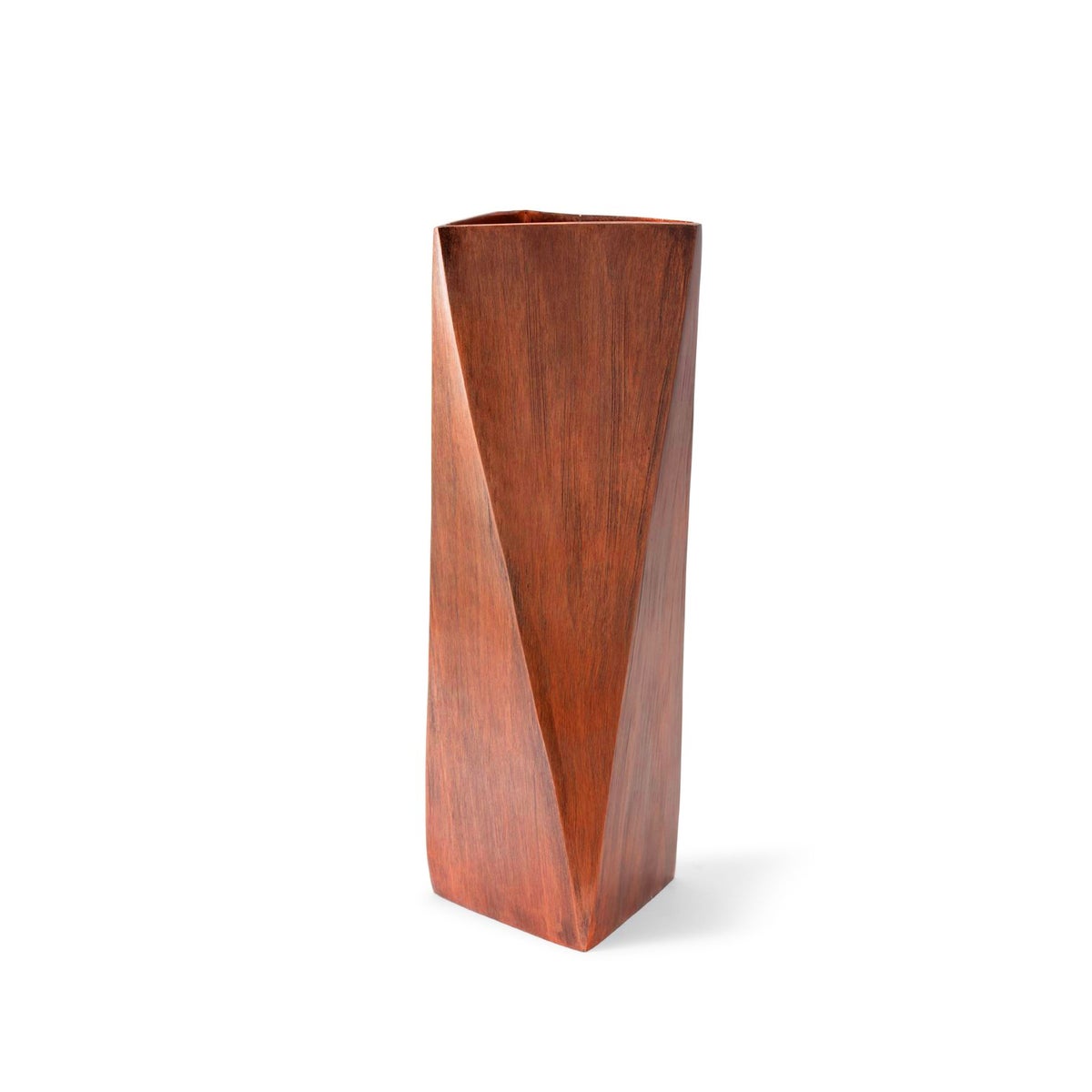 Hexx Vase (Square Tall) - Hand Finished Copper