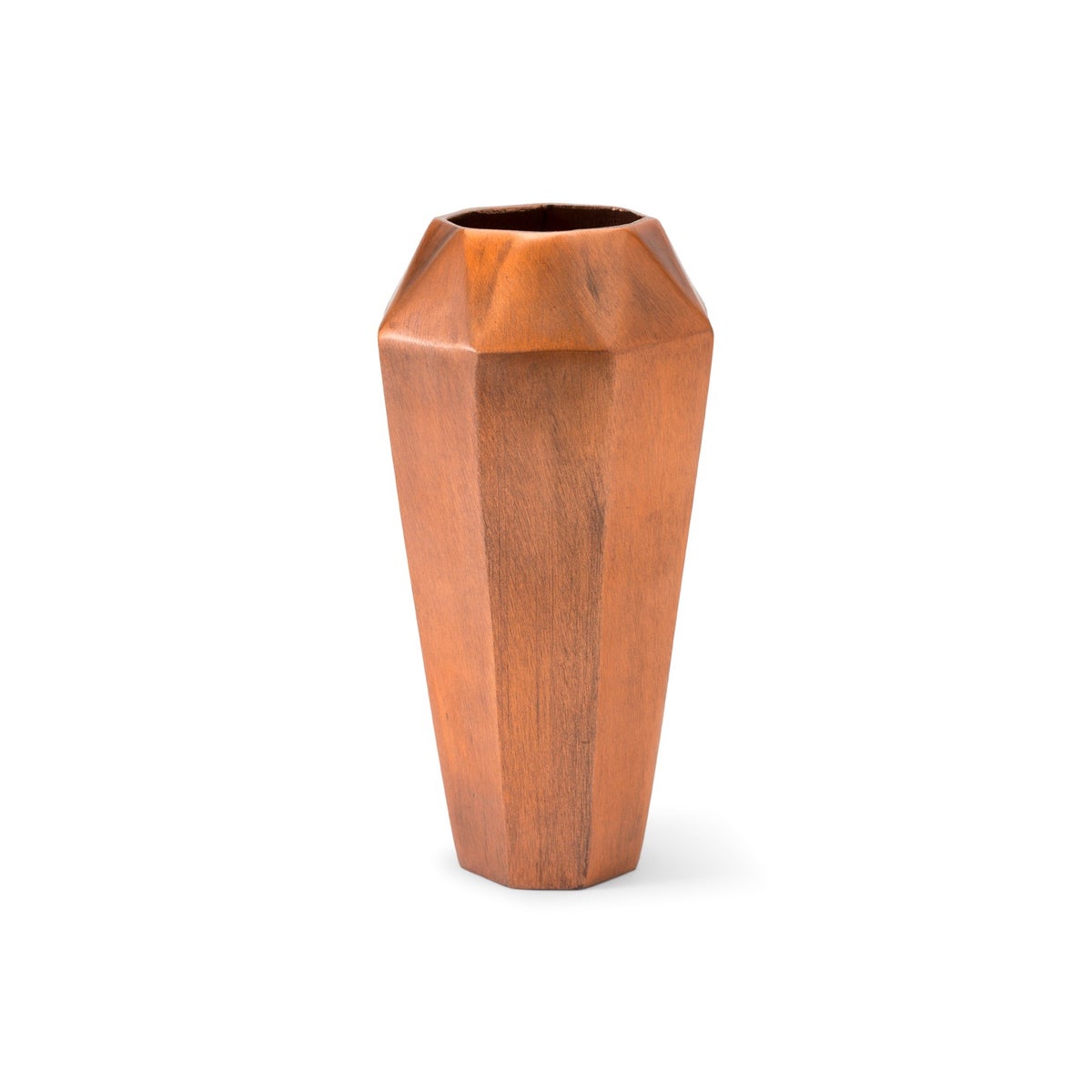 Hexx Vase (Round Tall) - Hand Finished Copper