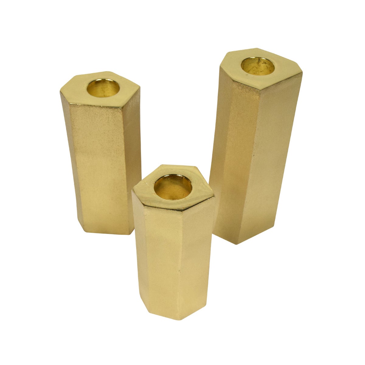 Noko Candle Holder Set - Matte Brass