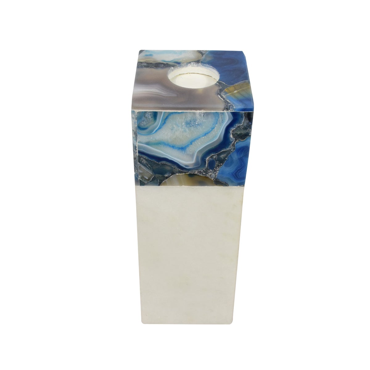 Adria Candle Holder Tall - Agate & Marble