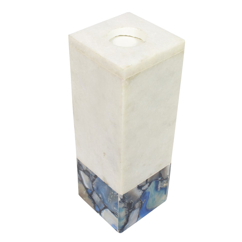 Adria Candle Holder Tall - Marble & Agate