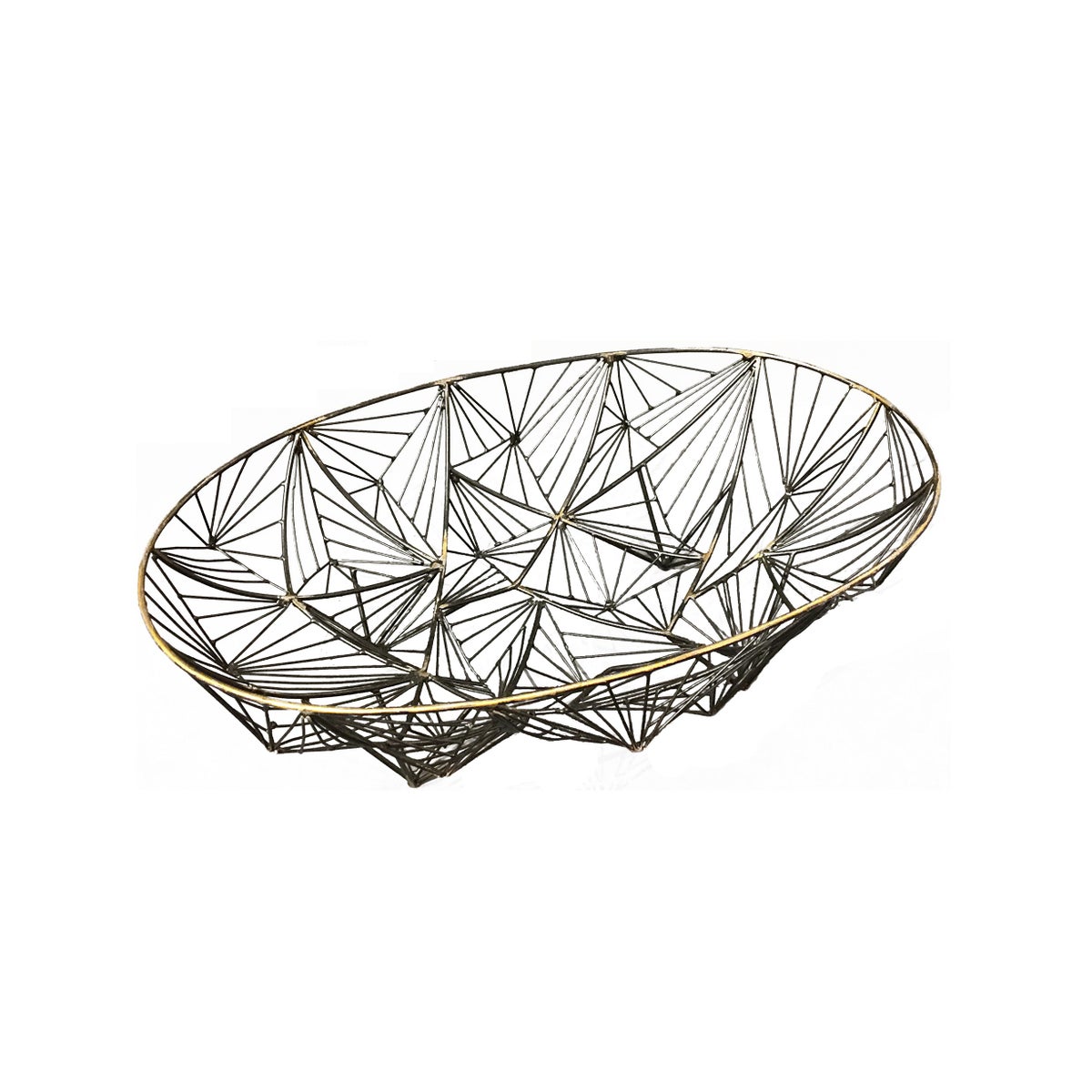 Momo Bowl Oval (Lg) - Antique Brass W/ Polished Accents