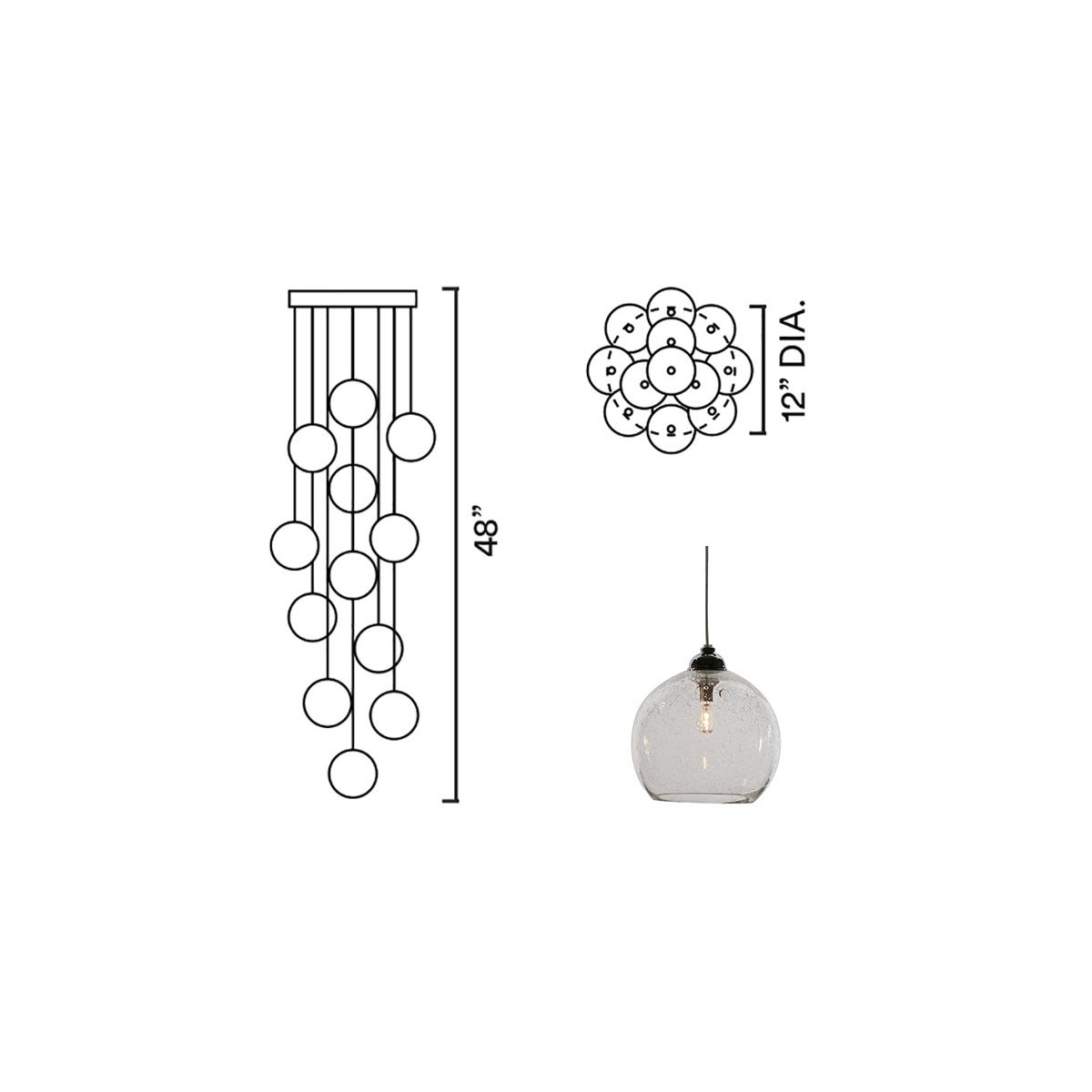 Systo Tramonto 12 Chandelier Round