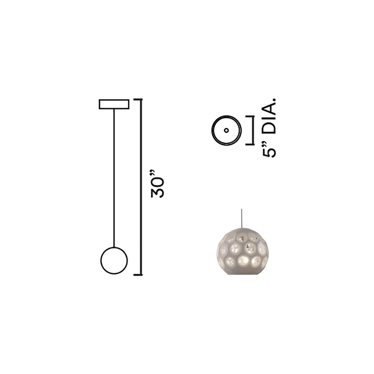 Systo Petra 01 Single Chandelier Round