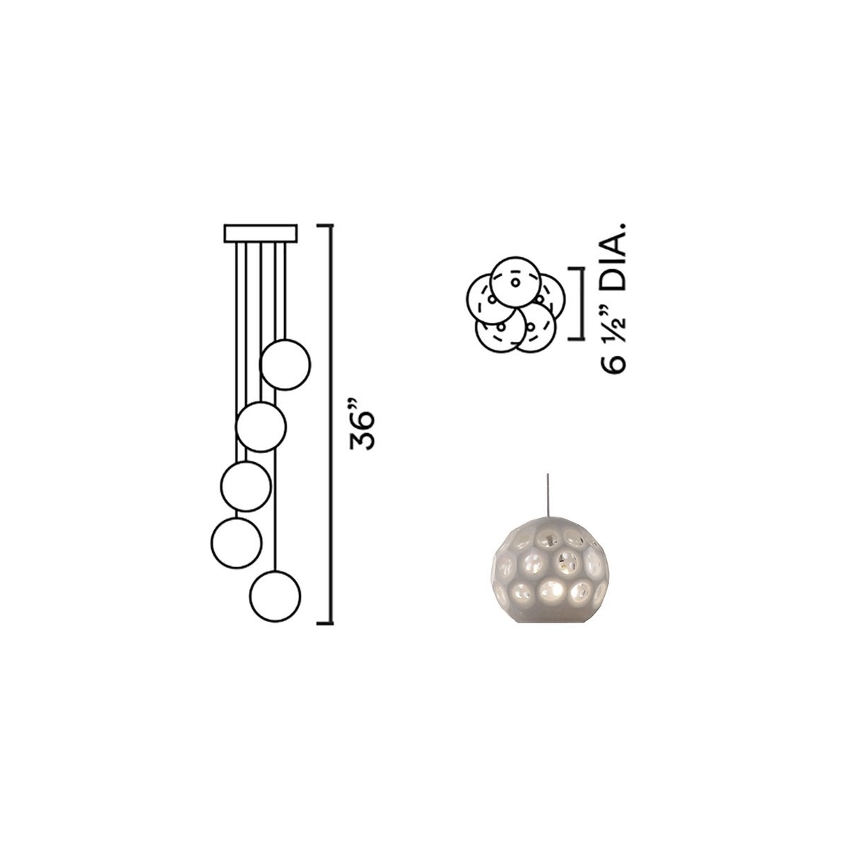 Systo Petra 05 Chandelier Round