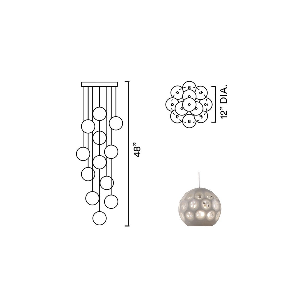 Systo Petra 12 Chandelier Round
