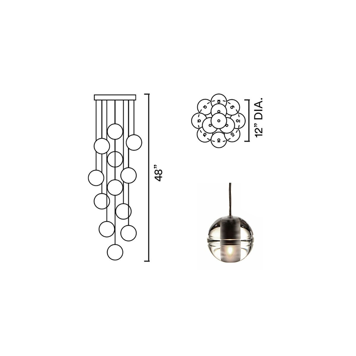 Systo Pallino 12 Chandelier Round