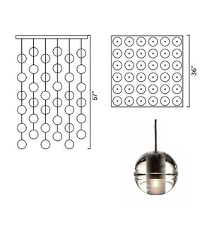 Systo Pallino 36 Chandelier Square Large