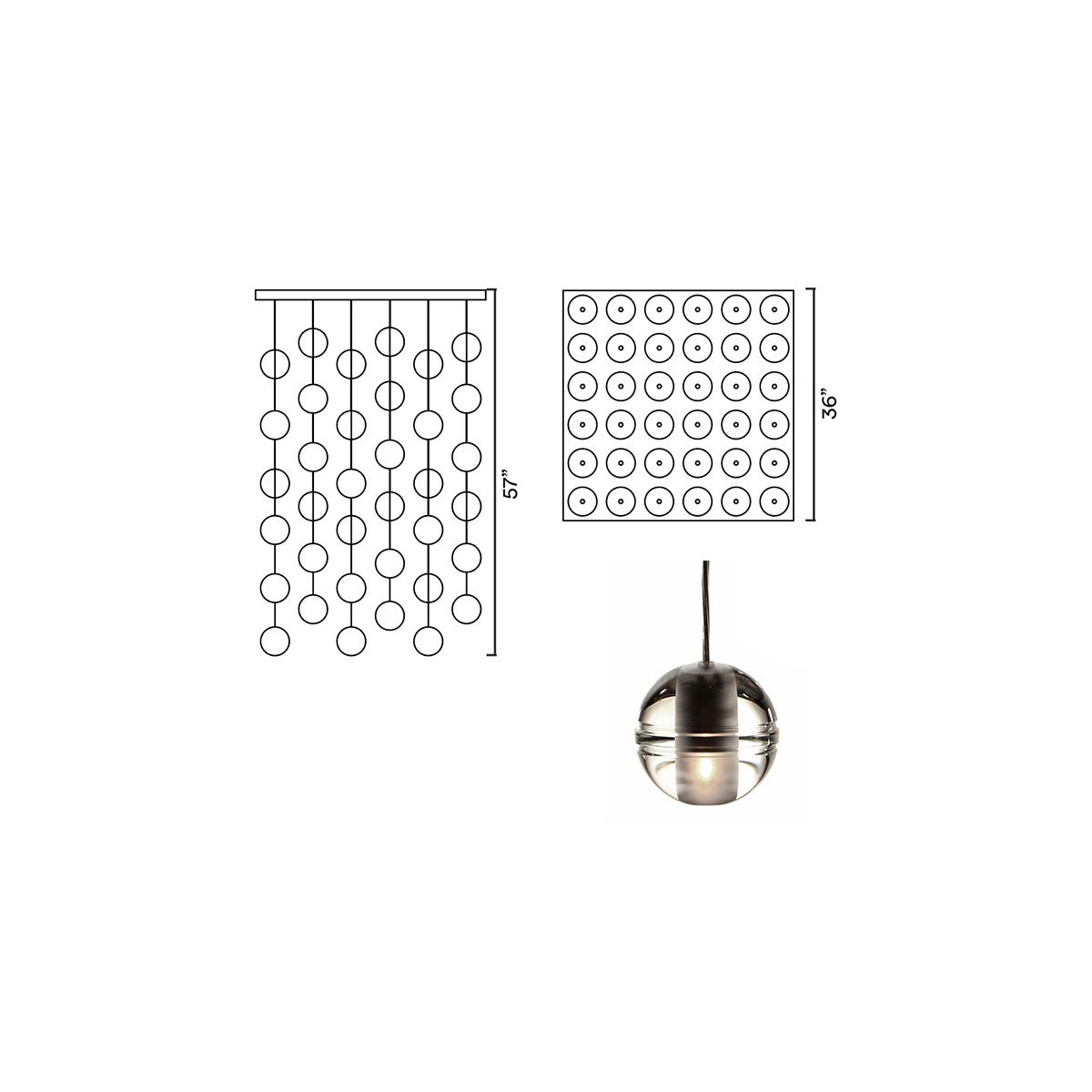 Systo Pallino 36 Chandelier Square Large