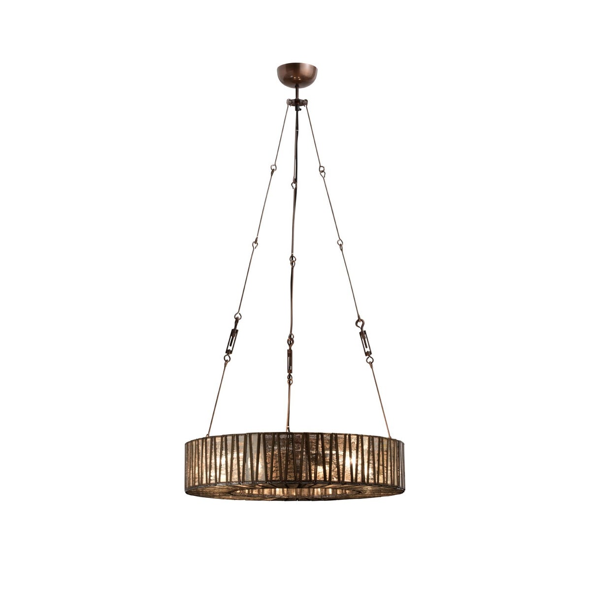 Zig Zag 36" Chandelier - Iron, Brass, Glass