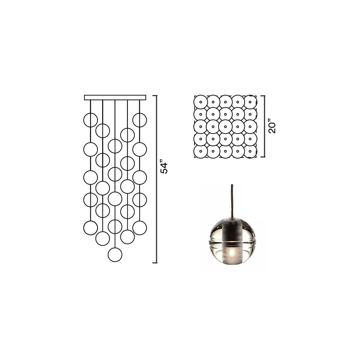 Systo Pallino 25 Chandelier Square