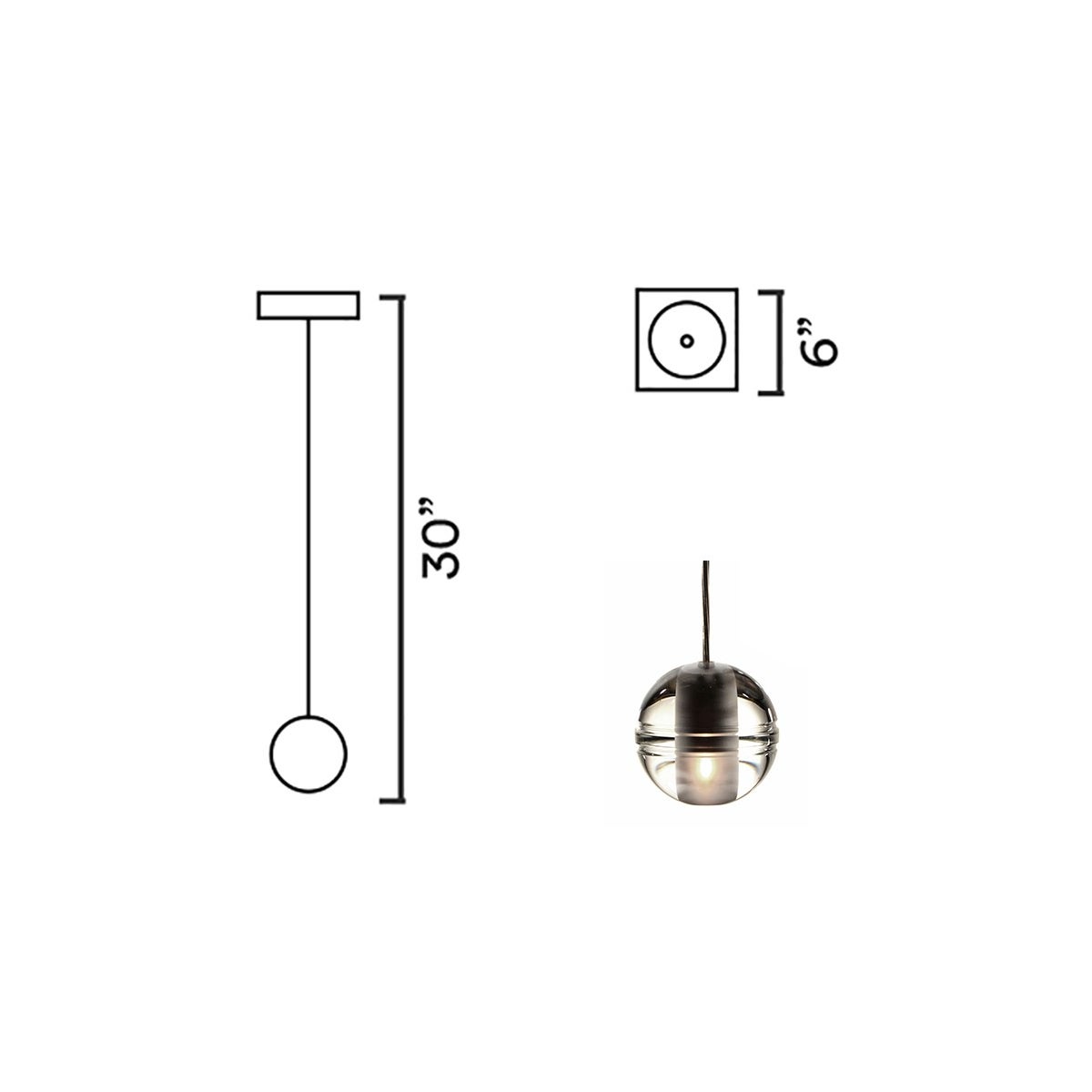 Systo Pallino 01 Single Chandelier Square
