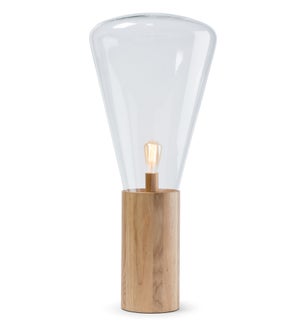 Yoko Lamp - (Large) - Natural Wood, Clear Glass
