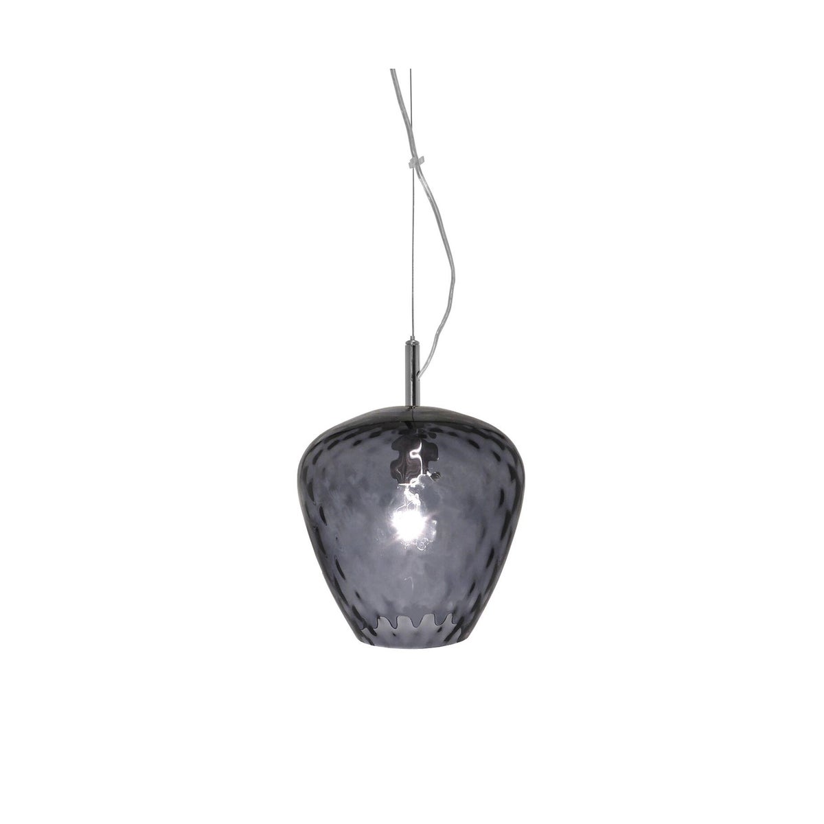 Hermione Pendant (Sm) - Nickel, Smoke Tuft Glass