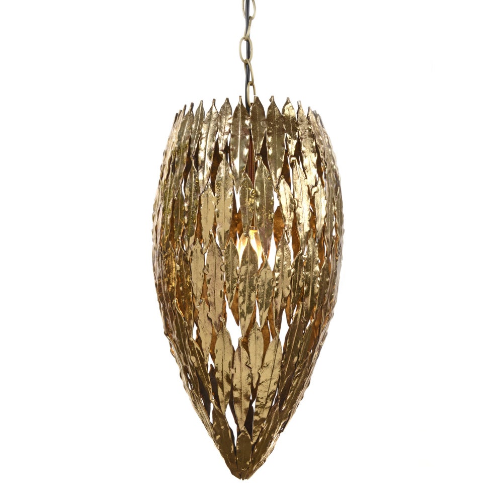 Abora Pendant (Tall) Round - Antique Brass